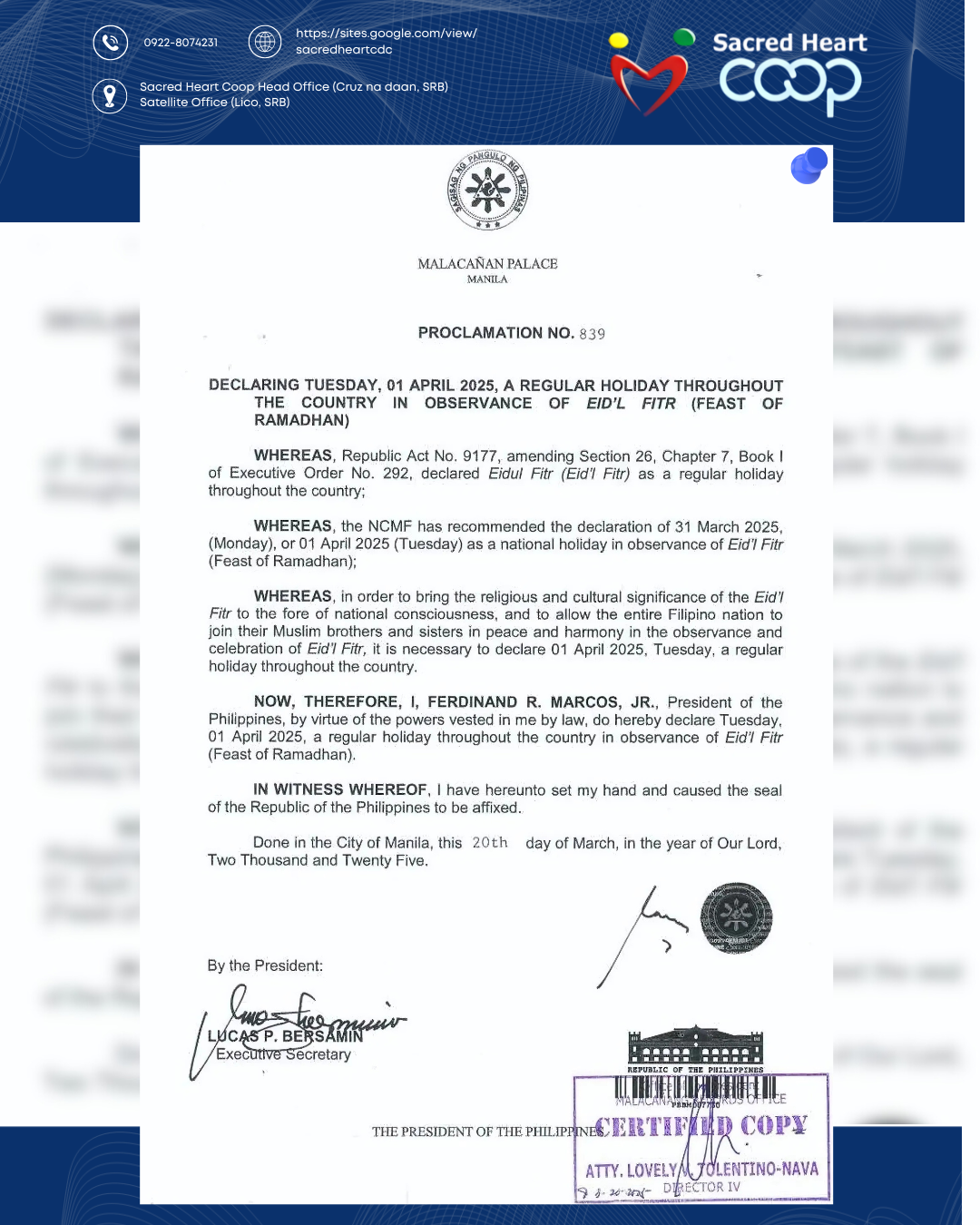 Read more about the article Regular Holiday on April 1, 2025